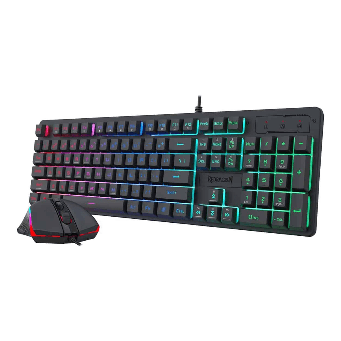  Redragon S107 RGB Gaming Essentials Wired Gaming Keyboard and Mouse Bundle