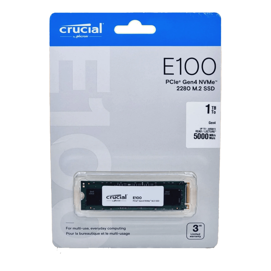 Crucial E100 1TB PCIe Gen4 NVMe M.2 SSD